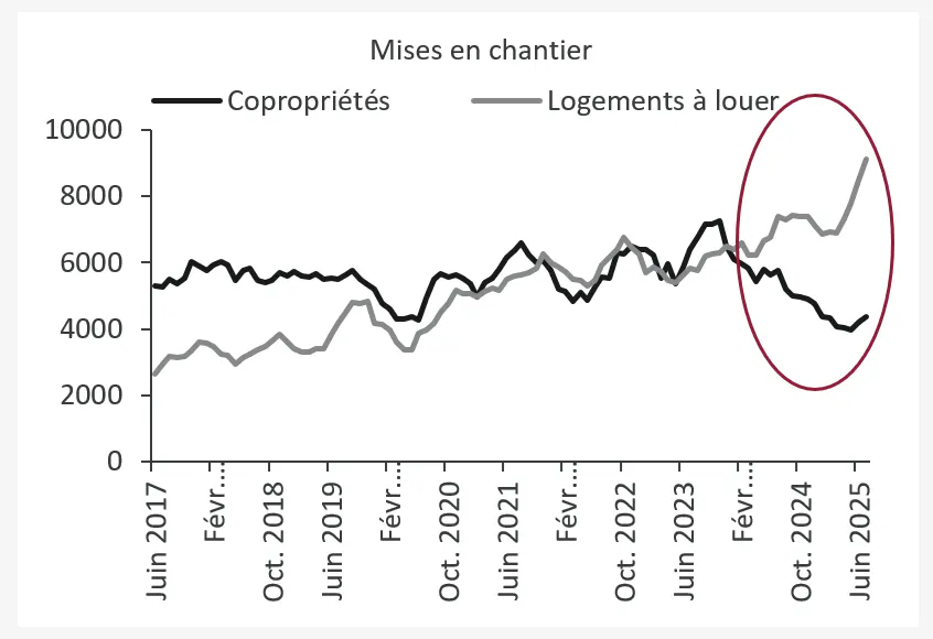 Graphique 4 : Augmentation du nombre de logements locatifs construits sur mesure.